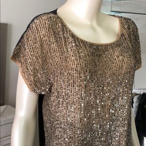 Club Monaco Silk Party Sequin Top